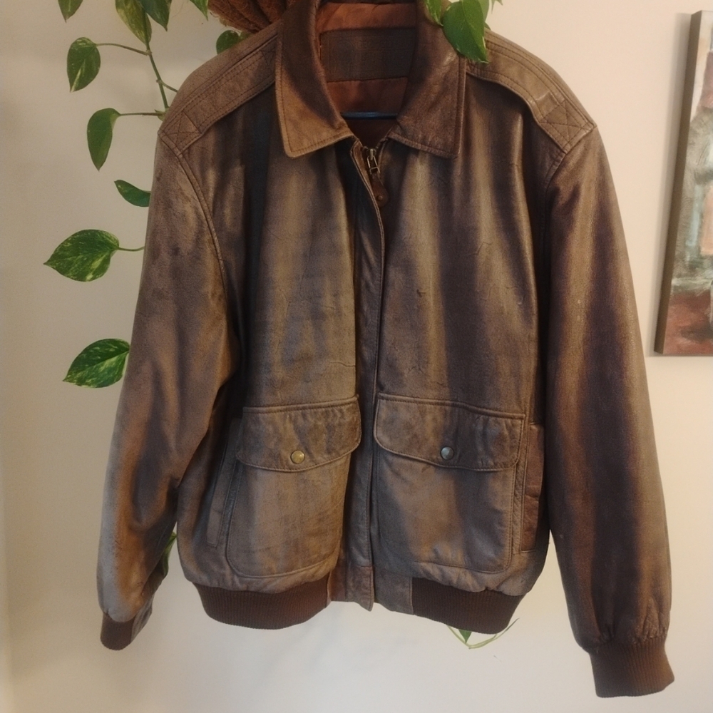 Men's Vintage Brown Bomber Jacket